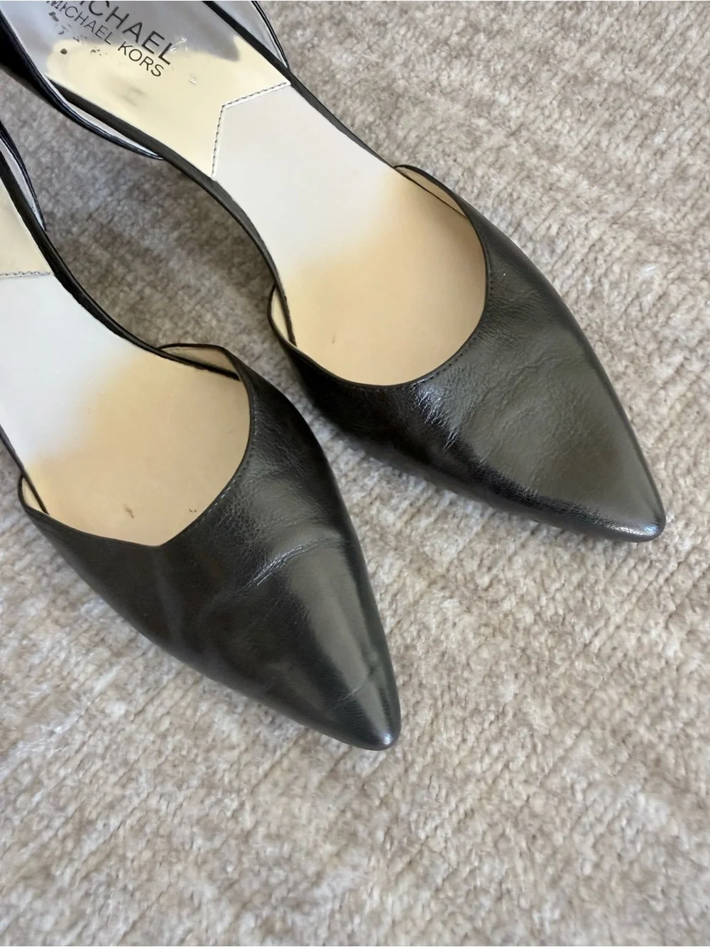 Michael Kors Black Pointed-Toe D'Orsay Heels